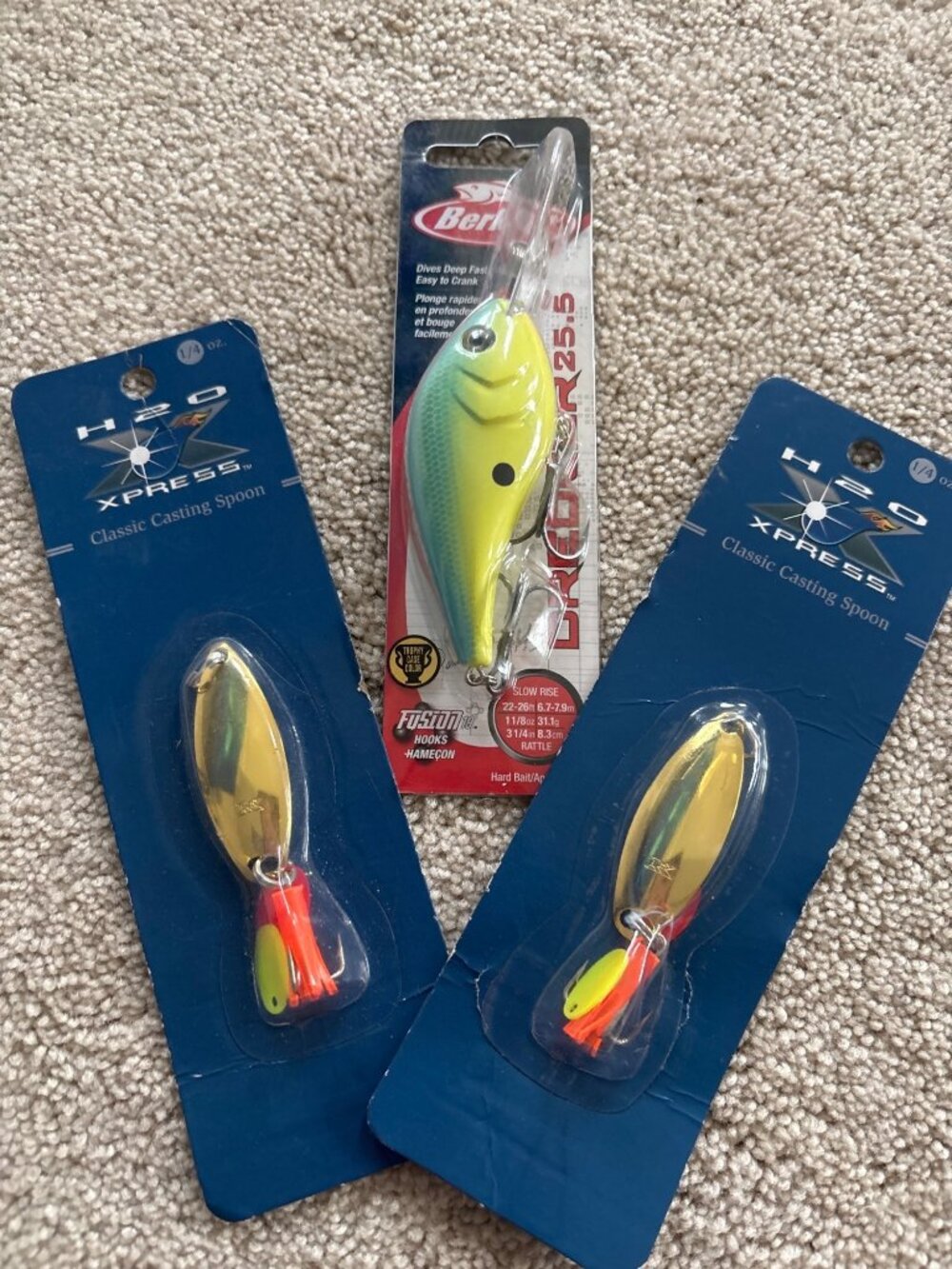 Berkley Dredger 25.5 Crankbait & H2O Xpress Casting  Fishing Lures 3-Piece Set